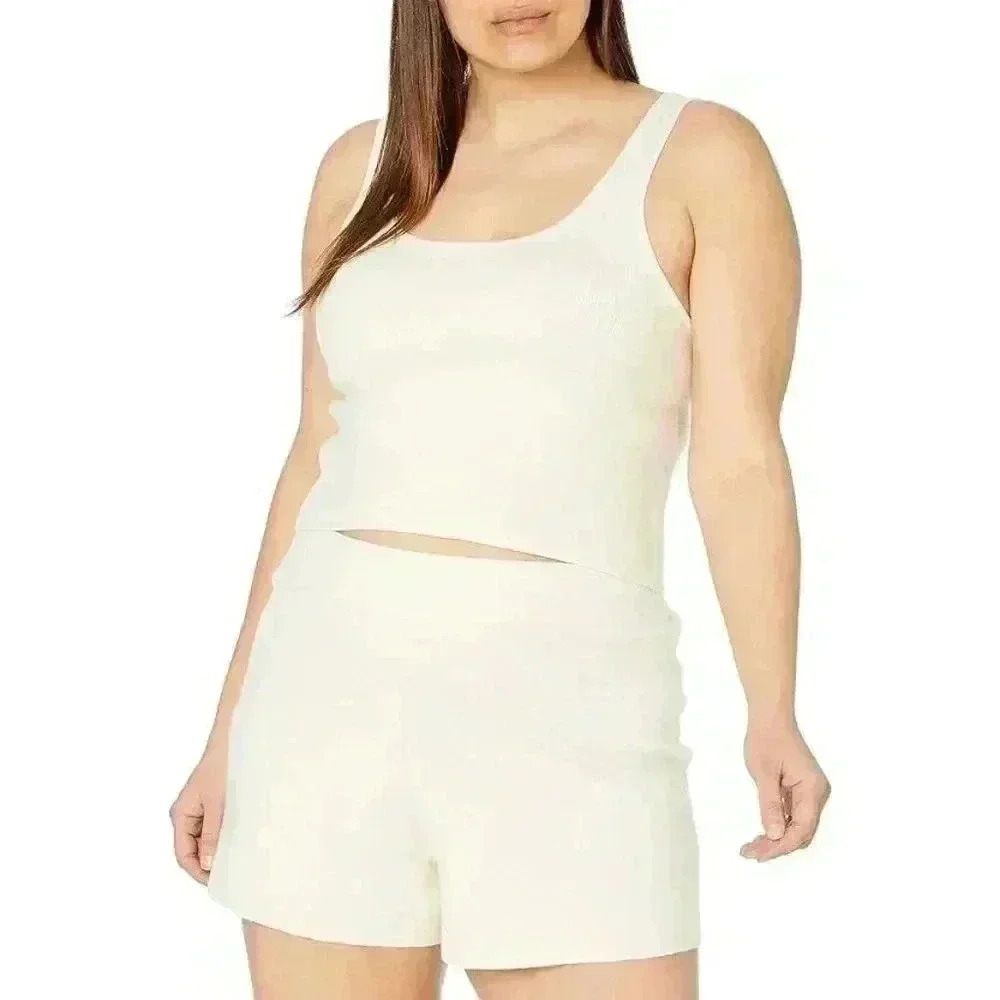 NWT The Drop Women's Angelica Cropped Supersoft Scoop-Neck Tank Sz 2X